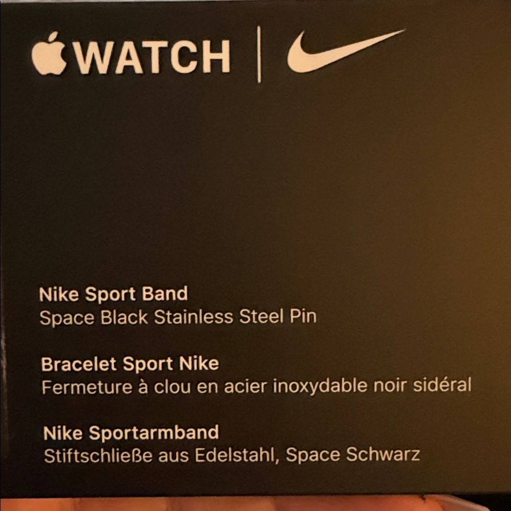 Nike Black Sport Band with Stainless Steel Pin